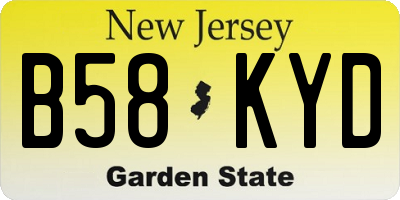 NJ license plate B58KYD