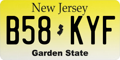 NJ license plate B58KYF