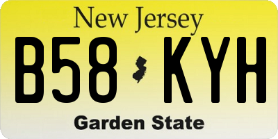 NJ license plate B58KYH