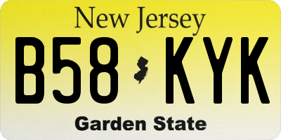 NJ license plate B58KYK