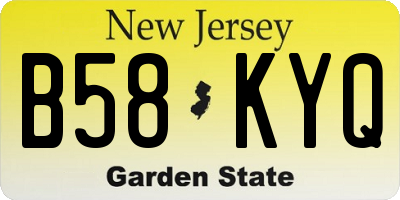 NJ license plate B58KYQ