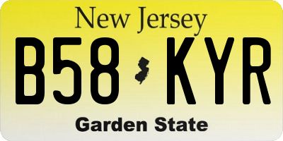 NJ license plate B58KYR