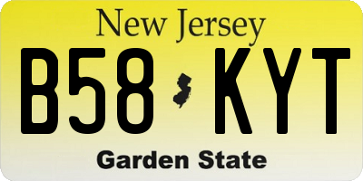 NJ license plate B58KYT