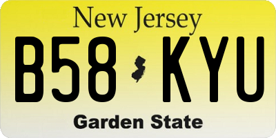 NJ license plate B58KYU