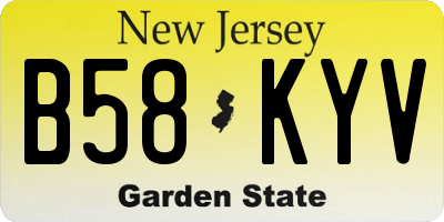 NJ license plate B58KYV