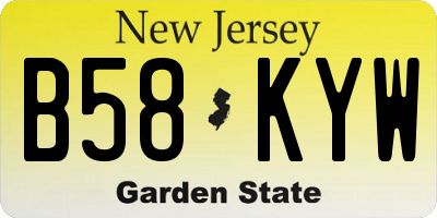 NJ license plate B58KYW