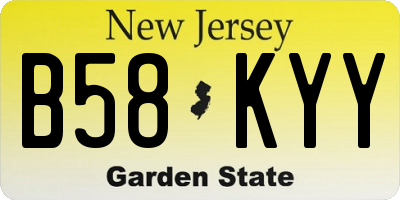 NJ license plate B58KYY