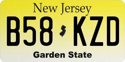 NJ license plate B58KZD