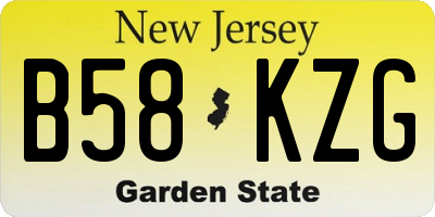 NJ license plate B58KZG
