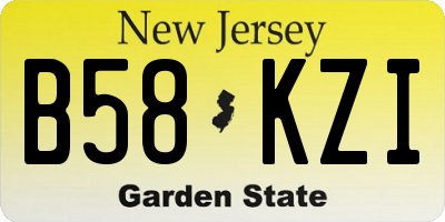 NJ license plate B58KZI