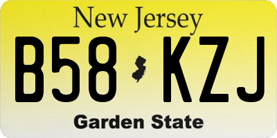 NJ license plate B58KZJ