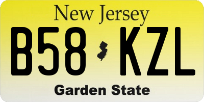 NJ license plate B58KZL