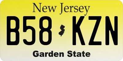 NJ license plate B58KZN