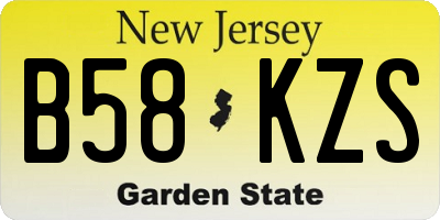 NJ license plate B58KZS
