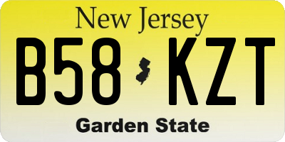 NJ license plate B58KZT