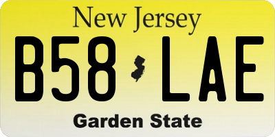 NJ license plate B58LAE