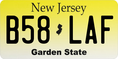 NJ license plate B58LAF