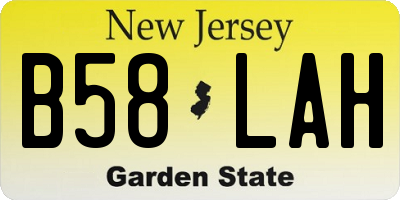 NJ license plate B58LAH
