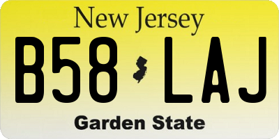 NJ license plate B58LAJ