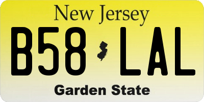 NJ license plate B58LAL