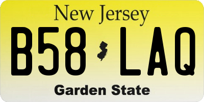 NJ license plate B58LAQ