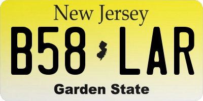 NJ license plate B58LAR