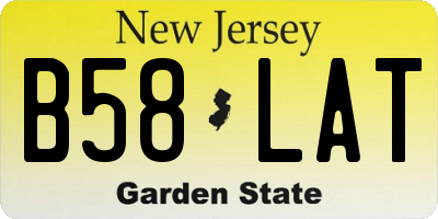 NJ license plate B58LAT