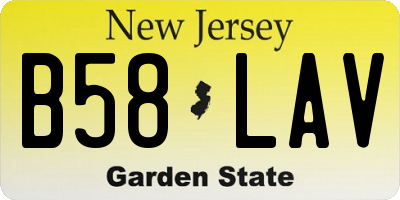 NJ license plate B58LAV