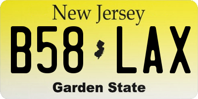 NJ license plate B58LAX