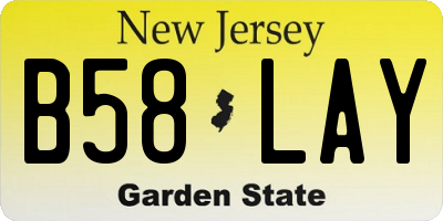 NJ license plate B58LAY