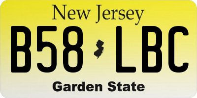 NJ license plate B58LBC