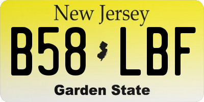 NJ license plate B58LBF