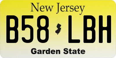 NJ license plate B58LBH
