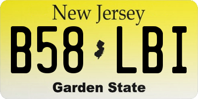 NJ license plate B58LBI