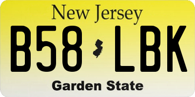 NJ license plate B58LBK