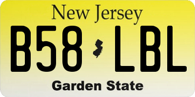 NJ license plate B58LBL