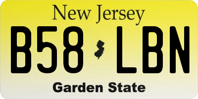 NJ license plate B58LBN