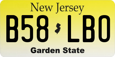 NJ license plate B58LBO