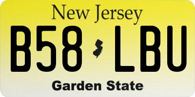 NJ license plate B58LBU