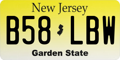 NJ license plate B58LBW