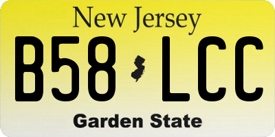 NJ license plate B58LCC