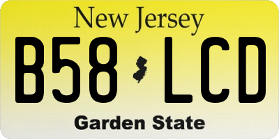 NJ license plate B58LCD