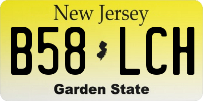 NJ license plate B58LCH