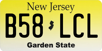 NJ license plate B58LCL
