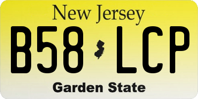 NJ license plate B58LCP