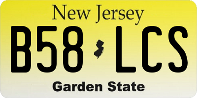 NJ license plate B58LCS