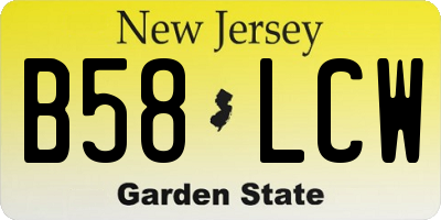 NJ license plate B58LCW
