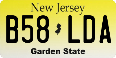 NJ license plate B58LDA