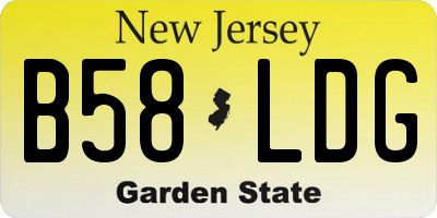 NJ license plate B58LDG