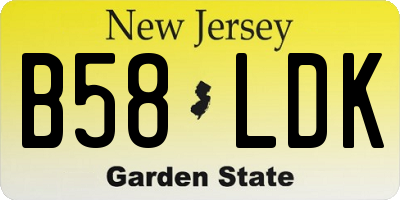 NJ license plate B58LDK